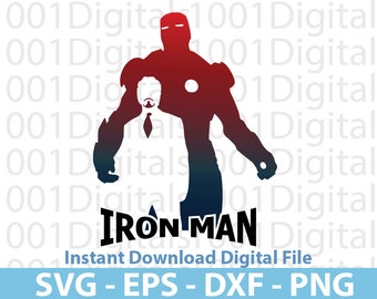 Iron Man Silhouette Svg, Instant Download Svg Eps Dxf Png Digital File