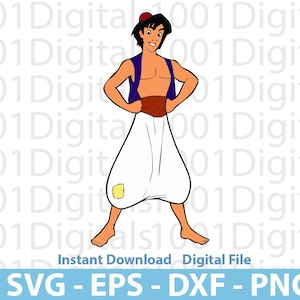 Aladdin Svg,  Cute Aladdin Svg, Aladdin Clipart, Png Cut File, Cricut Silhouette, Sticker Svg, Svg Eps Dxf Png Digital File