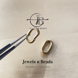 5 pcs Metal Spring Lock Clasp, jewelry finding locks Best for any hanging Jewelery Oval Clasp, Without Gemstone Jewelry 15*10Mm Brass Lock