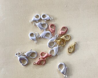 Pack of 5 Pcs Brass Tiny Size Clasp, Gold Plated Handmade Lock, Gift for Mom, Rose Gold Plated Lock, Gift for Her Lobster Lock Clasp
