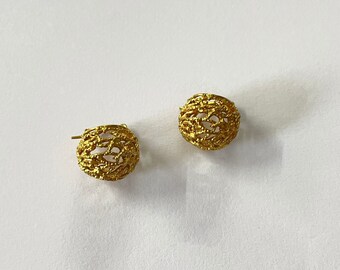 Handmade Brass Jali Hoop Earrings: Lightweight Minimalist Clip-Ons