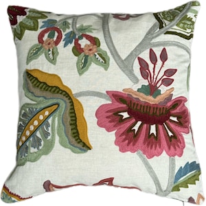 Colefax and Fowler Eden cushion cover  Linen pillow cover Beautiful Embroidery Cushion Designer Cover Pillow Cushion