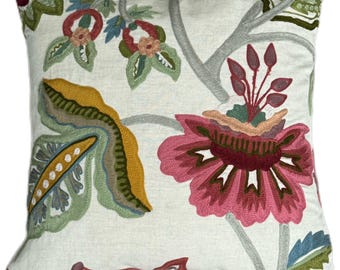 Colefax and Fowler Eden cushion cover  Linen pillow cover Beautiful Embroidery Cushion Designer Cover Pillow Cushion