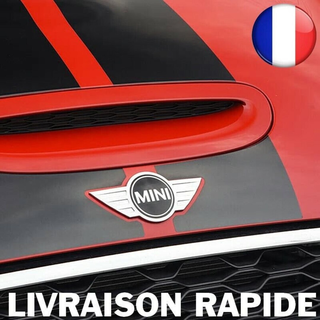 thumbnail image 2 of Mini Cooper Metal Hood Emblem - 115 X 50mm Chrome Logo Badge With Adhesive (Rear Mount) 2 of 4
