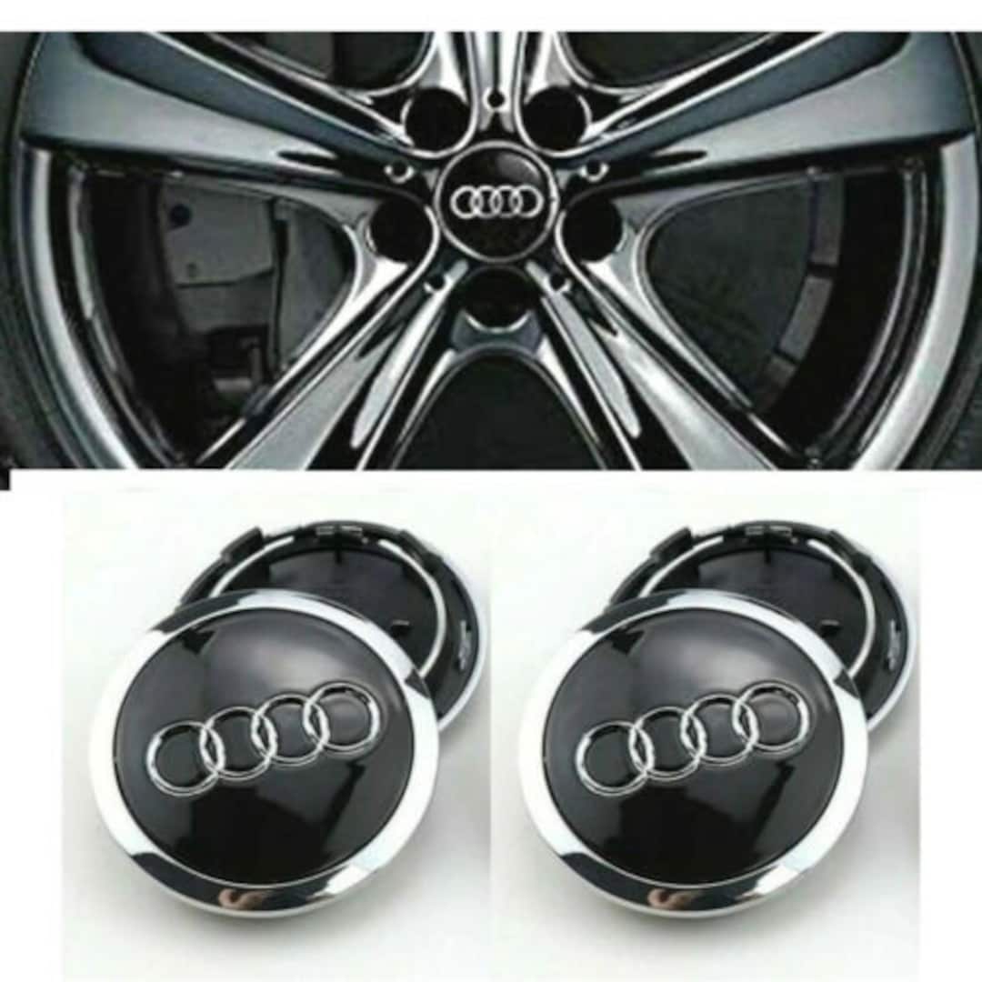 Lot 4 Centre Roue Cache Moyeu Logo Jante 69 Mm AUDI Noir A3 A4 A5 A6 S3 ...