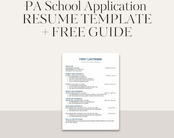 Transform your PA School/Physician Assistant Program Application with this professionally made PrePA Resume/CV Template!