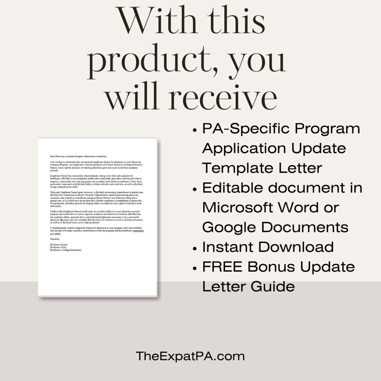 Lerta Program Pa Physician Assistant Program/pa School Application Update Letter ...