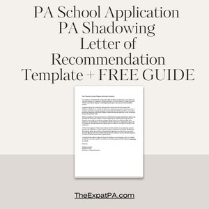PA/Physician Assistant School Application Recommendation Letter from PA/NP/Doctor You Shadowed