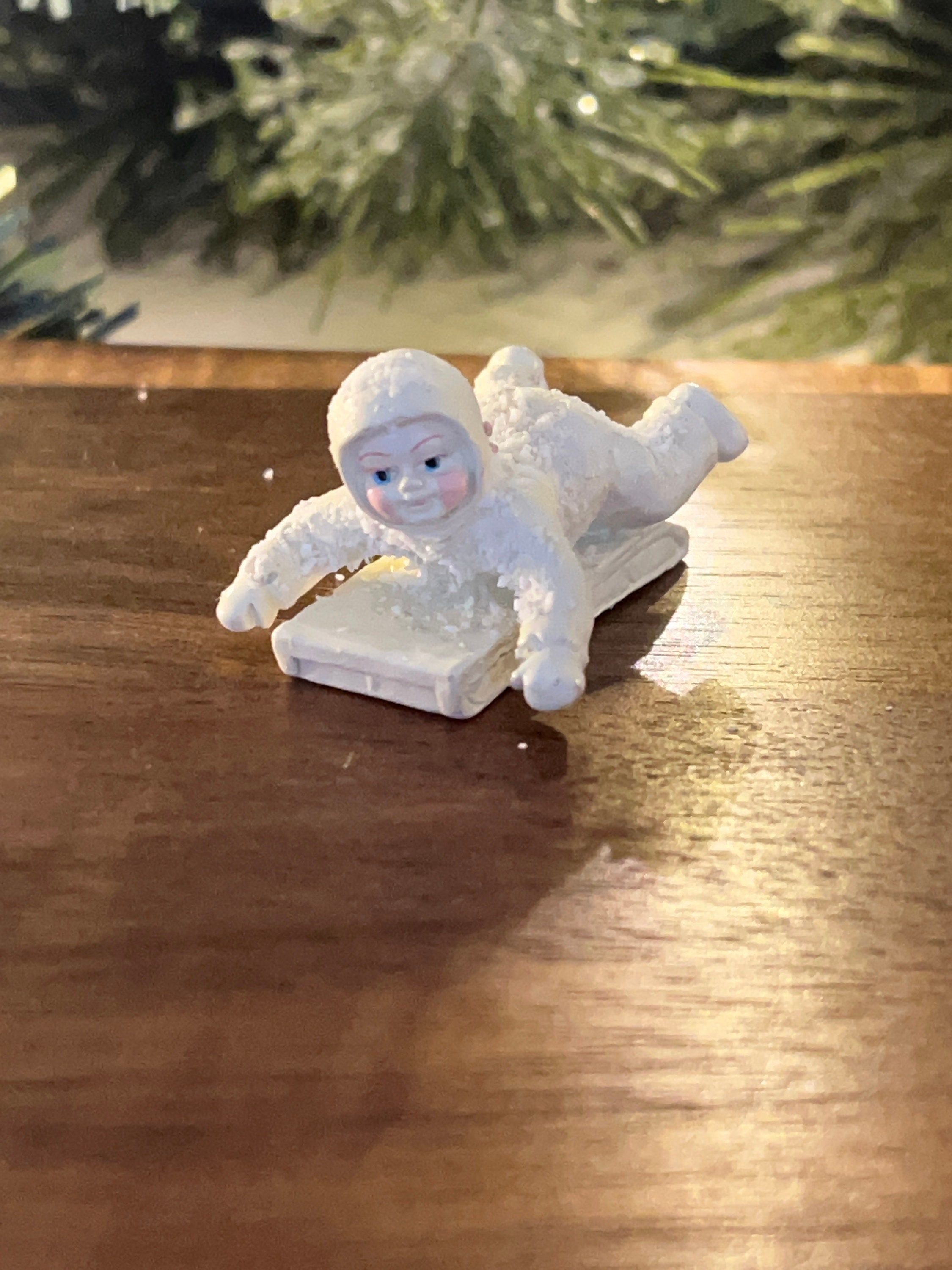 2 Miniature Antique German Bisque Snow Babies - 1