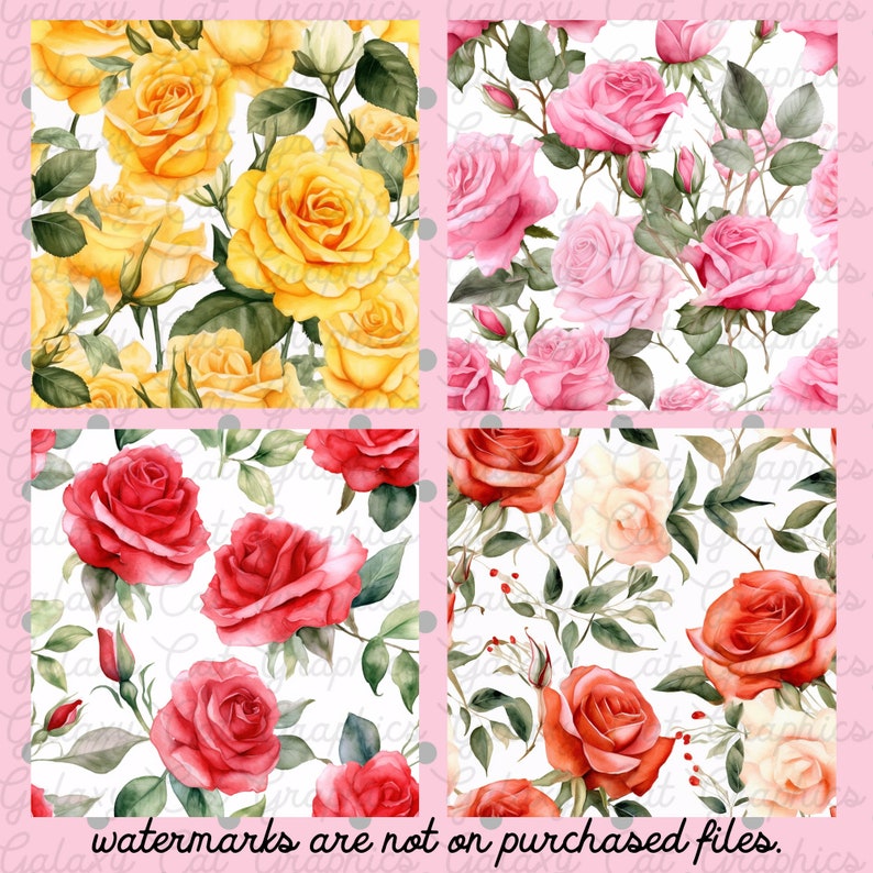 Floral Digital Papers, Seamless Patterns, Flowers Digital Art, Summer ...