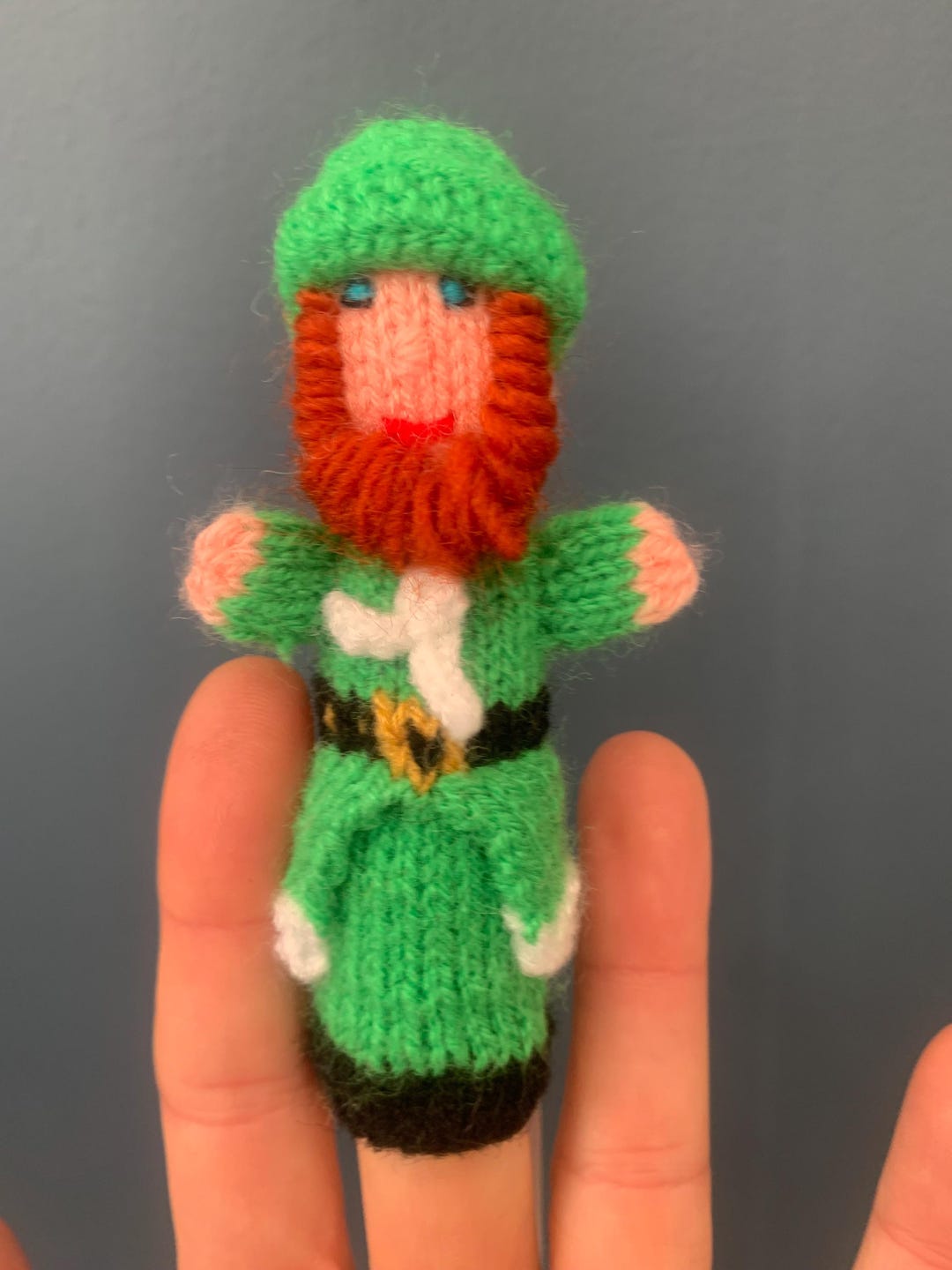 Irish Leprechaun - Hand Knitted Finger Puppet - Etsy