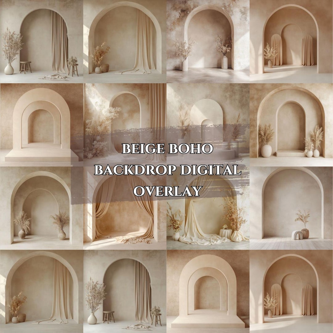 Boho Maternity Digital Backdrop Room Minimal Arches Backdrop Maternity ...