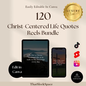 120 Living a Christ-Centered Life Reels Bundle Christian Reels Bundle ,Instagram Reels,Tiktok,Shorts I Editable in Canva |Viral Tiktok Video