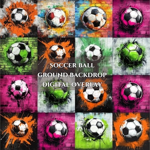 Soccer Digital Backdrops for Sports Photography | Football Background For Soccer Banner, School Sports, & Senior Portrait Photo PNG