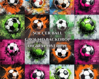 Soccer Digital Backdrops for Sports Photography | Football Background For Soccer Banner, School Sports, & Senior Portrait Photo PNG