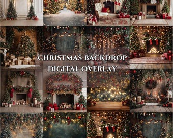 Christmas tree overlay christmas backdrop traditional christmas digital backdrop christmas overlay family portrait gift christmas background