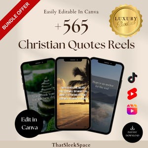 565+ MEGA Christian Reels Bundle | Bible Quotes Reels Bundle I Instagram Reels, Tiktok, Shorts I Editable in Canva I Viral Tiktok Videos