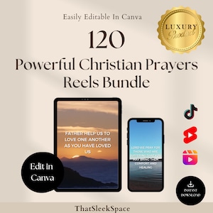 120 Powerful Christian Prayers Reels Bundle Christian Reels Bundle ,Instagram Reels,Tiktok,Shorts I Editable in Canva |Viral Tiktok Video