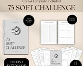Canva Editable 75 Soft Challenge Tracker Bundle | Printable | Daily 75 Soft Challenge journal | Fitness & Health Planner | Habit Tracker