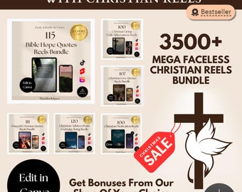 3500+ MEGA Christian Reels Bundle | Bible Quotes Reels Bundle I Instagram Reels, Tiktok, Shorts I Editable in Canva I Viral Tiktok Videos