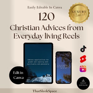 120 Christian Advices  Reels Bundle | Christian Verse Reels Bundle I Instagram Reels,Tiktok,Shorts I Editable in Canva | Viral Tiktok Video