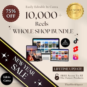 10,000+ Mega Reels Bundle l Instagram Reels, Tiktok,Youtube Shorts I Canva Editable Templates, Viral Reels Templates, Instagram Posts Bundle