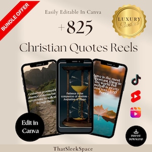825+ MEGA Christian Reels Bundle | Bible Quotes Reels Bundle I Instagram Reels, Tiktok, Shorts I Editable in Canva I Viral Tiktok Videos