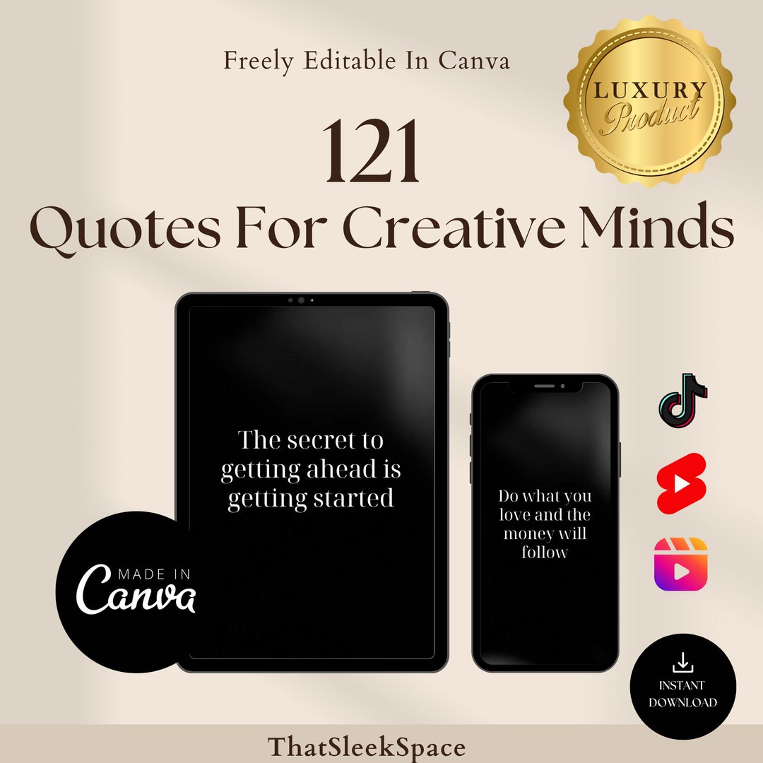 121 Creative Minds Quotes Reels Bundle L Quotes Pack I for Instagram ...