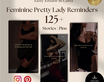 125 affirmations de jolie femme féminines : histoire IG | Épingles Pinterest | Histoires Instagram faites pour vous, citation modifiable sur Canva | Fille patronne Instagram