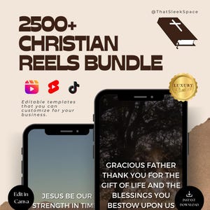 2500+ MEGA Christian Reels Bundle | Bible Quotes Reels Bundle I Instagram Reels, Tiktok, Shorts I Editable in Canva I Viral Tiktok Videos