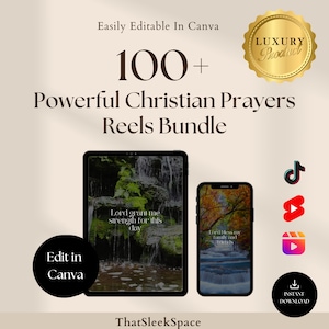 100 Christian Prayers Tiktok Reels | Bible Quotes Reels Bundle I Instagram Reels, Tiktok, Shorts I Editable in Canva I Viral Tiktok Videos