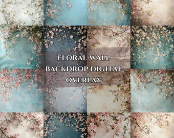 Floral Branch Backdrops Overlays Flower Branch Digital Overlays Maternity Backdrops Overlays Branch Photoshop Composite Commercial Use