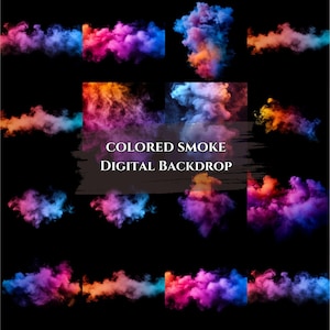 Colored Smoke Digital Backdrops, Rainbow Colors Texture Background, Neon Fire Background, Red, Yellow, Cloudy Smoke Overlay Colorful Png