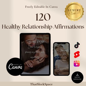 120 Gesund Liebe Affirmation Reels Bundle l Virale Instagram Love Reels, Tiktok,Youtube Shorts I Canva Bearbeitbar I Viral Zitate Vorlagen
