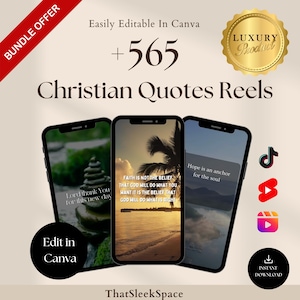 565+ MEGA Christian Reels Bundle | Bible Quotes Reels Bundle I Instagram Reels, Tiktok, Shorts I Editable in Canva I Viral Tiktok Videos