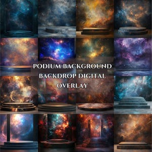 Cosmic Podium Backdrop, Maternity Backdrops, Portrait Studio Backgrounds, Fine Art Textures, Fantastic Maternity Overlay, Colorful Podium
