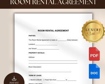 Printable Room Rental Agreement Template Editable Room Tenancy Agreement Rent Room Roommate Room Rental Agreement Room Rental Contract doc