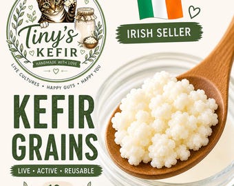Organic Fresh Milk Kefir Grains - Irish Kefir Live Cultures SCOBY - Fast Shipping