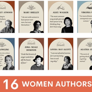 Women authors, female writers, Women&#39;s history month, posters, women in literature, international women&#39;s day posters, Classroom Decor