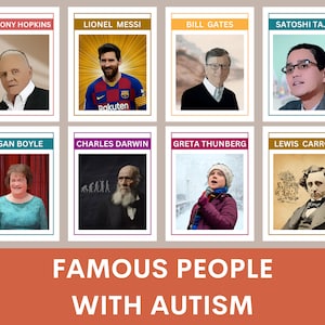 Famous People With Autism 16 Posters , Autism Awareness, Famous
