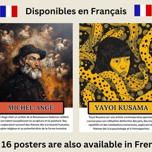 Famous artists (set of 16), art history, art classroom decor, art school hallway, printable posters image 6