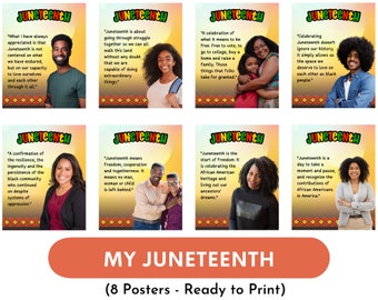 My Juneteenth posters (set of 8), freedom posters, inspirational, Juneteenth bulletin board, classroom decor , office decor