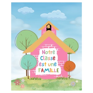 French Class is family poster, classe est famille, affiche imprimable, printable, instant download