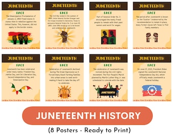 Poster storici del Juneteenth (set di 8), poster sulla libertà, poster ispiratori, bacheca del Juneteenth, decorazioni per aule e uffici