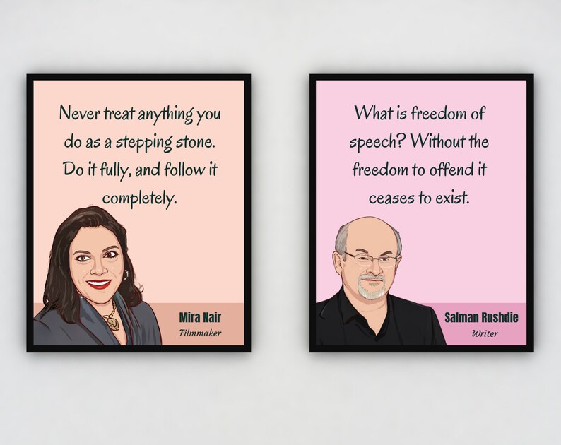 South Asian American Icons Postersset of 8, Iconic Indian Americans ...