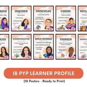 IB PYP Learner Profile posters, Influential Young People Posters, Famous kids posters, classroom decor