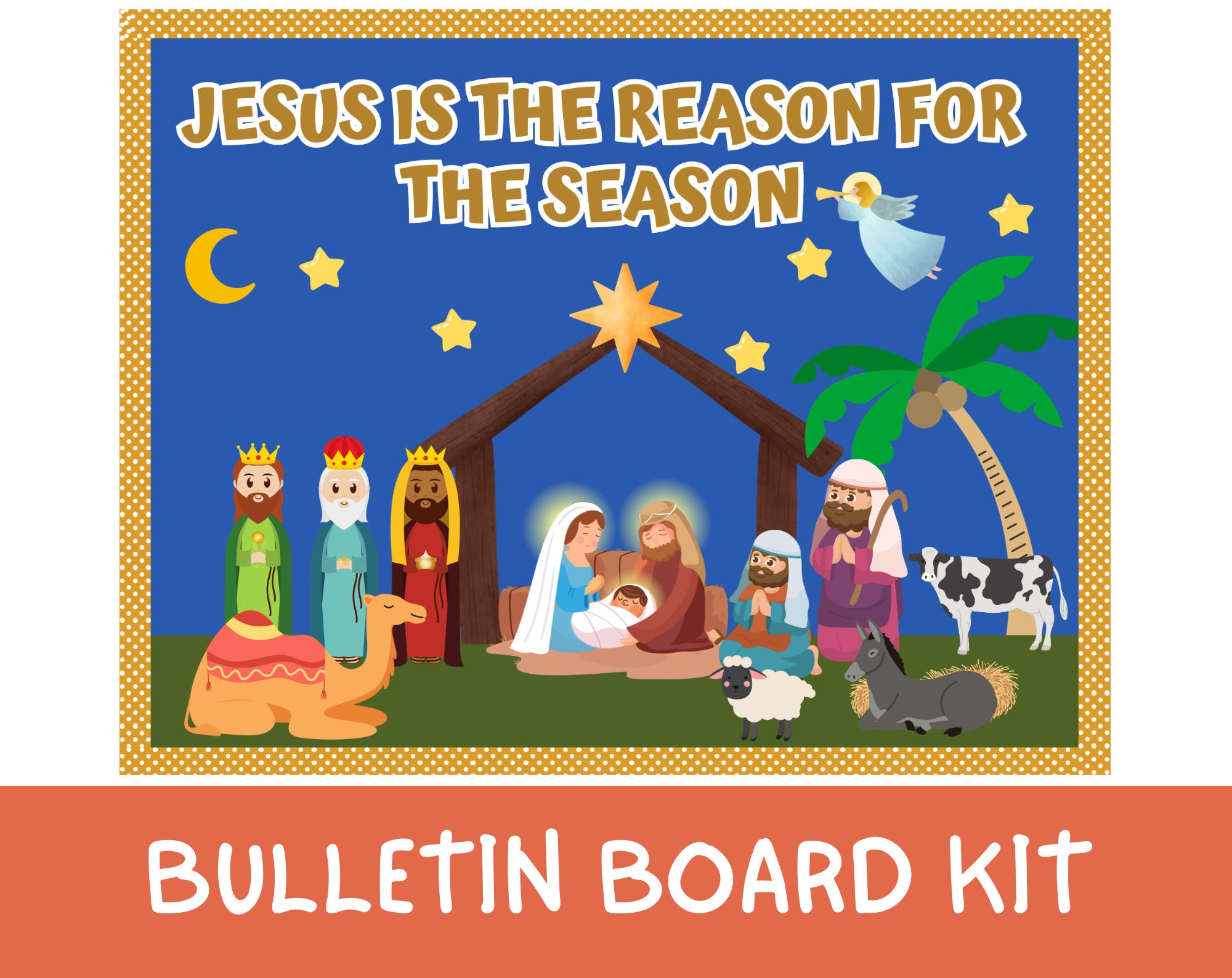 Nativity Scene Bulletin Board Kit, Christmas Classroom Decor, Christmas