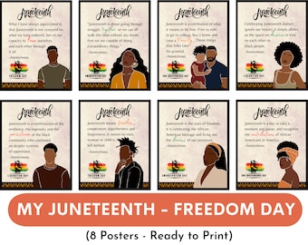 My Juneteenth posters (set of 8), freedom day posters, inspirational, Juneteenth bulletin board, classroom decor , office decor