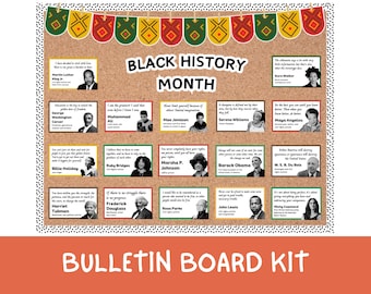 Tablón de anuncios del mes de la historia afroamericana, líderes negros famosos, influyentes creadores de cambios negros, decoración del aula, material imprimible