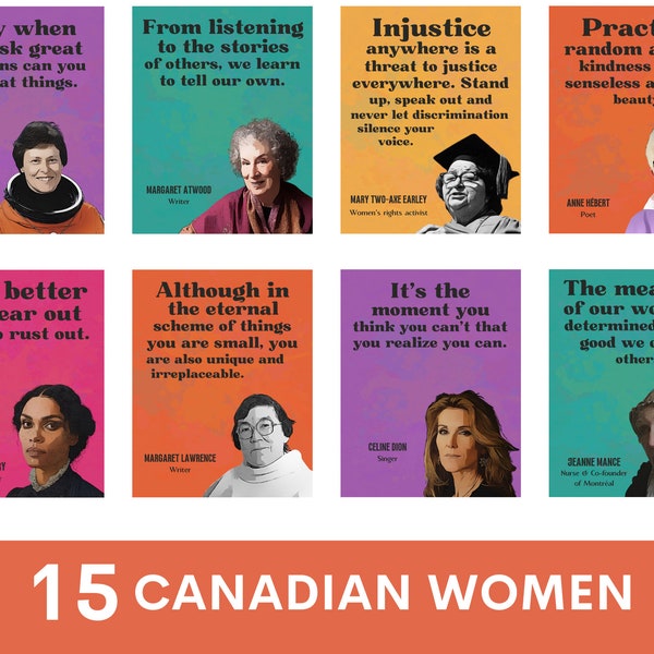 Famous Canadian Women Posters, Women's history month, Inspiring women in History, Influential Women, Classroom Decor